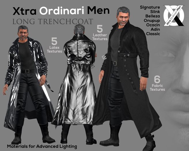 Second Life Marketplace - *XO MEN* LONG TRENCHCOAT